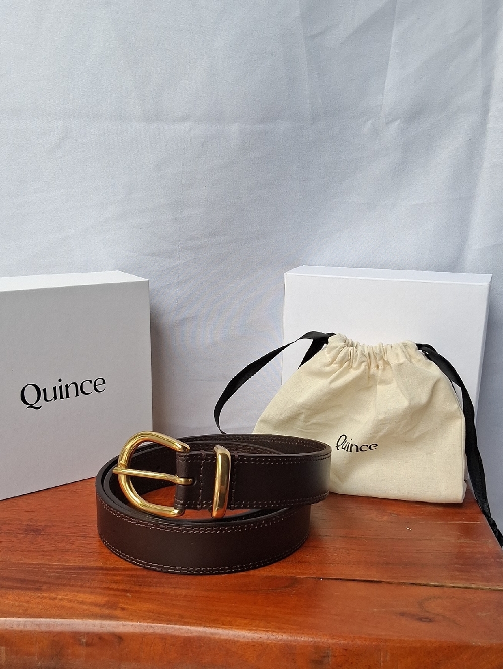 Quince Allegra European Leather Belt Expresso Brown XS - Picture 3 of 7